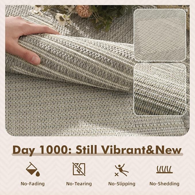 MontVoo-Outdoor Rug Carpet Patio Rug 8x10 Polypropylene Indoor Outdoor Rugs - Image 2