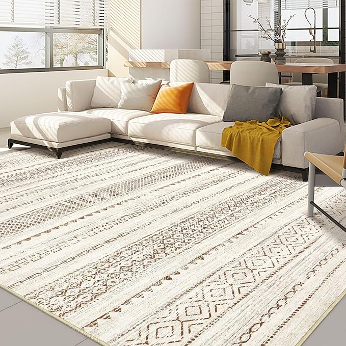 Nakagishi 12x15 Area Rugs Living Room: Washable Boho Large Neutral Modern Soft by NakagishiAreaRug