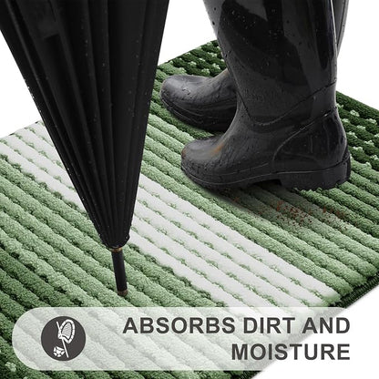 Kitinjoy Indoor Outdoor Door Mat, 48x30 Non-Slip Absorbent Dirt Trapper - Image 2