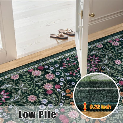 10x12 Area Rugs for Living Room: Floral Washable Rug Vintage Large Soft Boho - Image 8