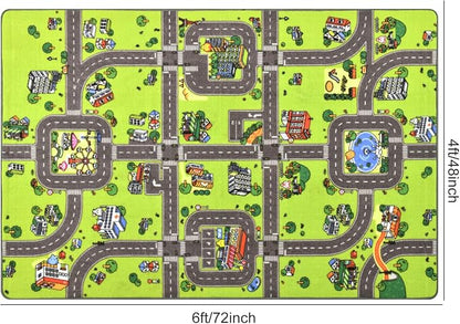 Terrug Kids Rug for Playroom, Non-Slip Washable Educational City Map for - Image 2