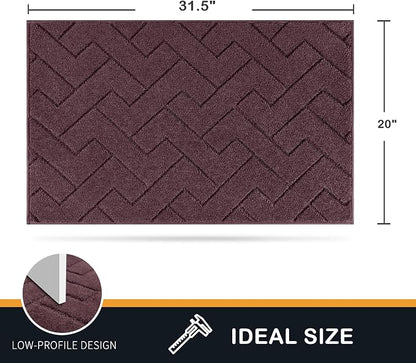 PURRUGS Dirt Trapping Door Mat 20" x 31.5", Non-Slip Machine Washable Entry Rug - Image 2