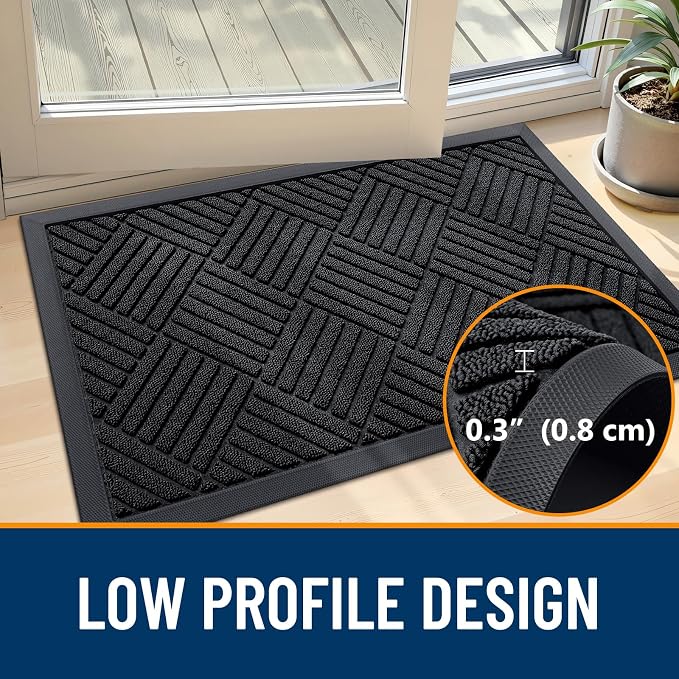 OLANLY Front Door Mat Outside Entrance 71x47, Heavy Duty Sturdy Natural Rubber - Image 4