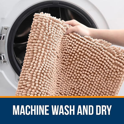 OLANLY Bathroom Runner Rugs 47x20, Extra Soft Absorbent Chenille Bath Rugs - Image 5