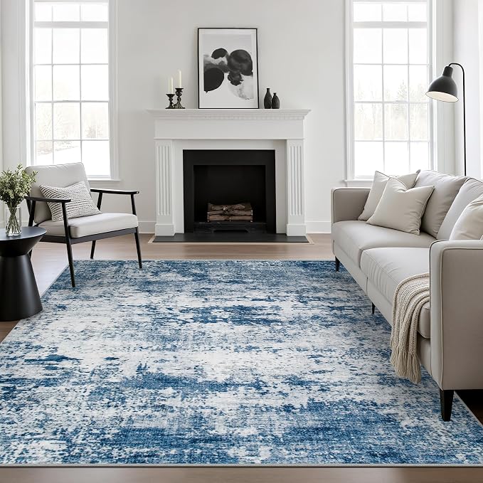 6x6 Area Rug Living Room Rug: Washable Modern Abstract Soft Thin Rug Indoor by FXRHLP