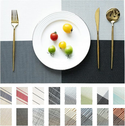 Placemats Set of 12 Vinyl/Plastic Woven Place Mats by Unknown