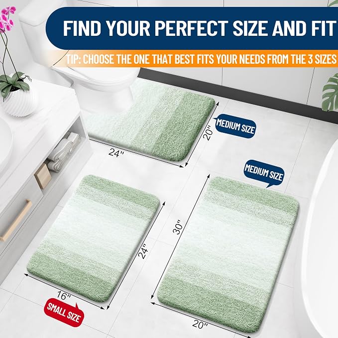 OLANLY Bathroom Rugs Mat 30x20, Extra Soft Absorbent Microfiber Bath Rugs - Image 2
