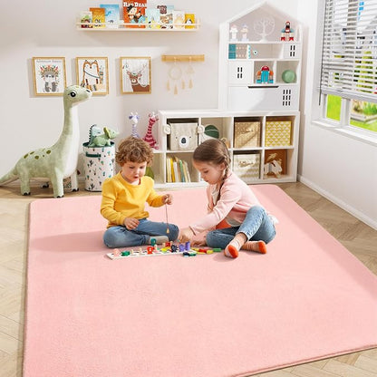 Amearea 4x4 Square Area Rugs for Bedroom Living Room, Modern Pink Thickened - Image 4