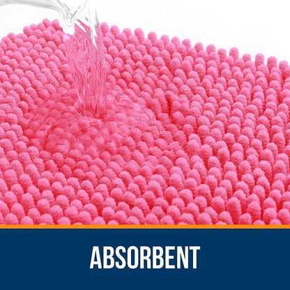 OLANLY Bathroom Rugs 30x18, Extra Soft Absorbent Chenille Bath Rugs, Rubber - Image 4