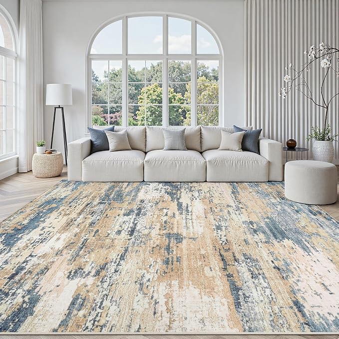 Area Rugs 8x10 Living Room: Large Soft Washable Rug Modern Abstract Anti-Skid by GENTDRIZZ
