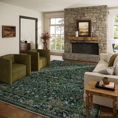 8x10 Area Rugs for Living Room: Washable Rug Vintage Rugs Stain Resistant Non by palohom