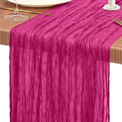 30 Pack Cheesecloth Table Runner 10FT Fuschia Table Runner Boho Gauze Cheese - Image 9