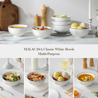 MALACASA Porcelain Soup Bowls, Dishwasher and Microwave Safe, Series Regular - Image 6