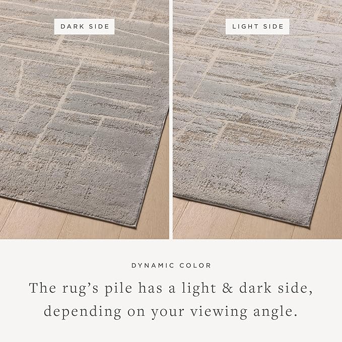 Loloi Amber Lewis Monty Collection MOT-07 Natural/Mist 4'-0" x 6'-0", .50" Pile - Image 3