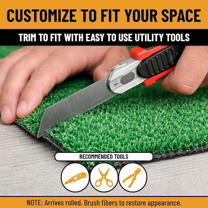 Ottomanson Artificial Turf Lite 94" x 16', Fake Grass Carpet - Image 8
