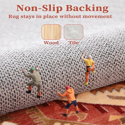 SERISSA 5x7 Boho Area Rug, Washable Non-Slip Rugs - Image 5