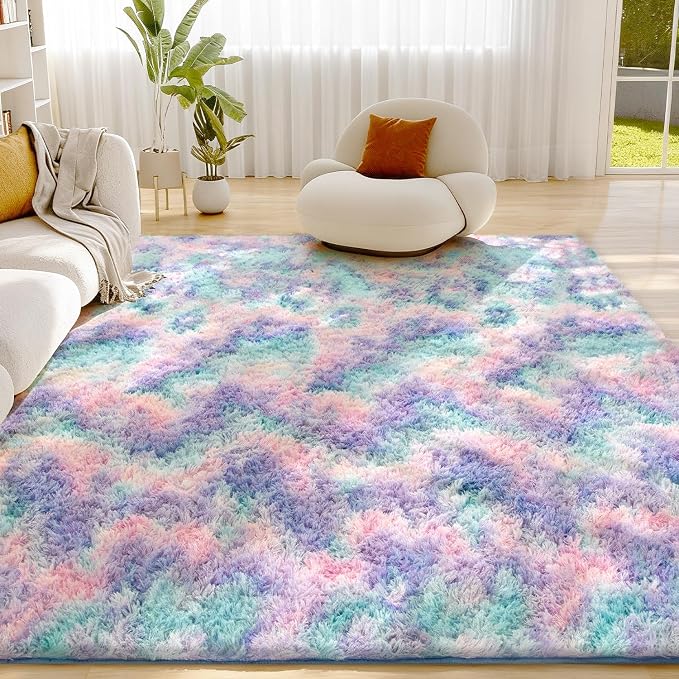 Litanika 8x10 Fluffy Shag Faux Fur Area Rug by Litanika