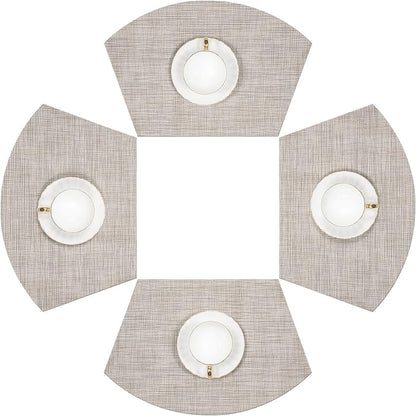 SHACOS Small Round Table Placemats Wedge Shaped Placemats Set of 4 Heat by SHACOS