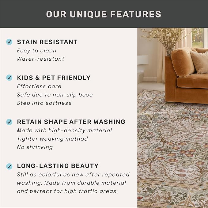 Moss Green Washable 2x3 Entry Rug - Image 7