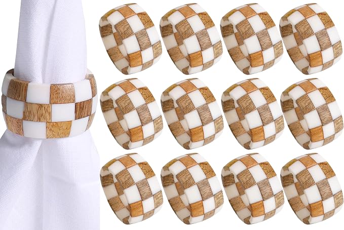 ALPHA Living HOME Rustic Napkin Rings Setof 12 by ALPHALivingHOME