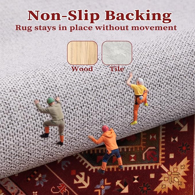 SERISSA Washable Rugs 8x10 Area Rugs, Large Non-Slip Boho Living Room Rug - Image 5