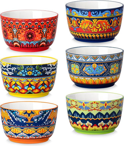 vancasso Ramekins 8 oz Oven Safe, Bohemian Style Creme Brulee Ramekin Set of 6 by vancasso