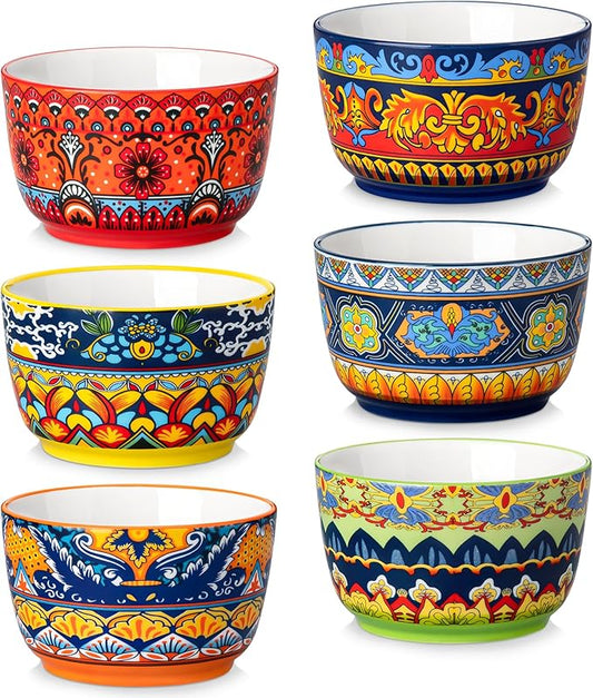 vancasso Ramekins 8 oz Oven Safe, Bohemian Style Creme Brulee Ramekin Set of 6 by vancasso