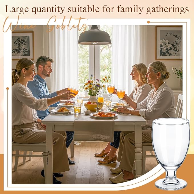 Patelai Set of 48 Water Goblet, 10.5 oz Clear Drinking Glasses Bulk Dishwasher - Image 7