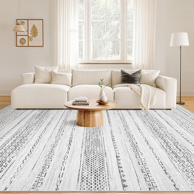 Nakagishi 6x9 Area Rugs Living Room: Washable Boho Large Neutral Soft Farmhouse - Image 4