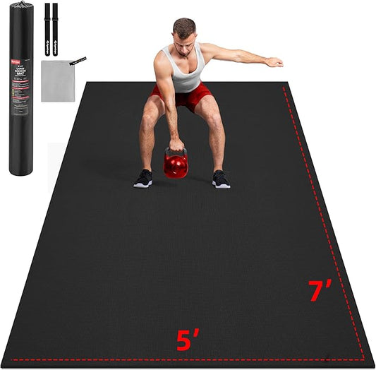 GymCope Extra Large Exercise Mat, Shoe-Friendly, High-Density, Weight Lifting by GymCope