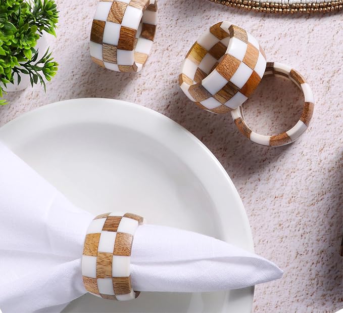 ALPHA Living HOME Rustic Napkin Rings Setof 12 - Image 6