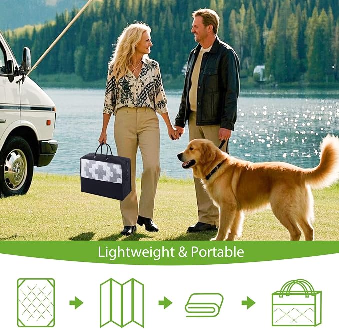 Smiry Waterproof Outdoor Rug 8x10 ft, Reversible Plastic Straw Patio Camping - Image 6