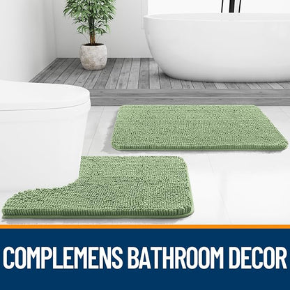 OLANLY Bathroom Runner Rugs 70x24, Soft Absorbent Chenille Bath Rugs, Rubber - Image 7