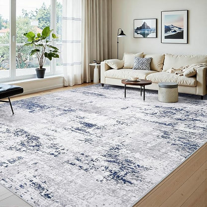Area Rugs 8x10 Living Room: Large Modern Abstract Washable Rug Soft Anti-Skid - Image 2