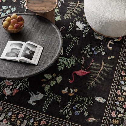 6x9 Area Rugs for Living Room: Washable Rug Vintage Rugs Stain Resistant Non - Image 3