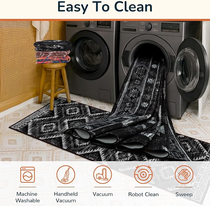 BESTSWEETIE Area Rug 2x5 Rug Machine Washable Non-Slip Low Pile Print Pattern - Image 2