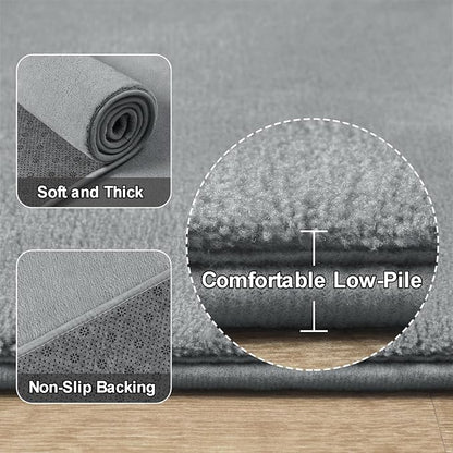Amearea Modern Area Rugs for Bedroom Living Room, 4x6 Feet Grey Thickened - Image 3