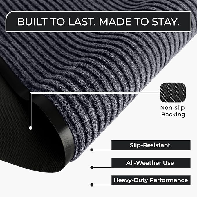 Commercial Door Mat 4'x16' Grey, Heavy Duty Industrial Floor Mat - Image 2