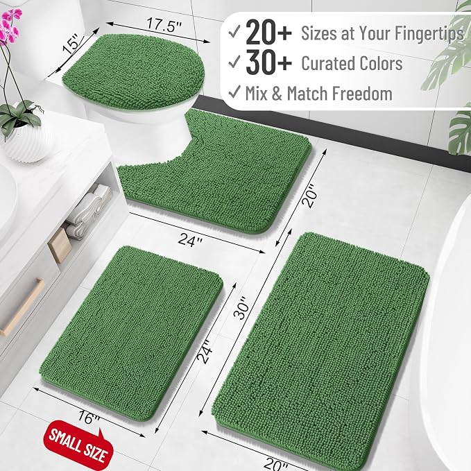 OLANLY Large Bathroom Rugs 40x32, Extra Soft Absorbent Chenille Bath Rugs - Image 2