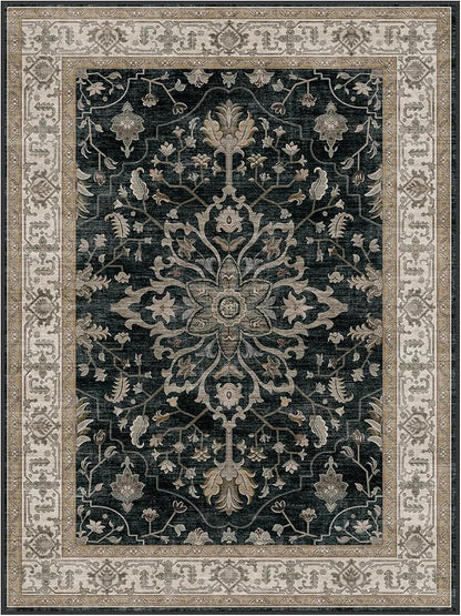 RELEANY Area Rugs 3'x4' Washable Non-Slip, Floral Vintage Distress Medallion - Image 8
