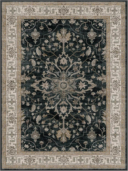 RELEANY Area Rugs 5'x8' Washable Non-Slip, Floral Vintage Distress Medallion - Image 8