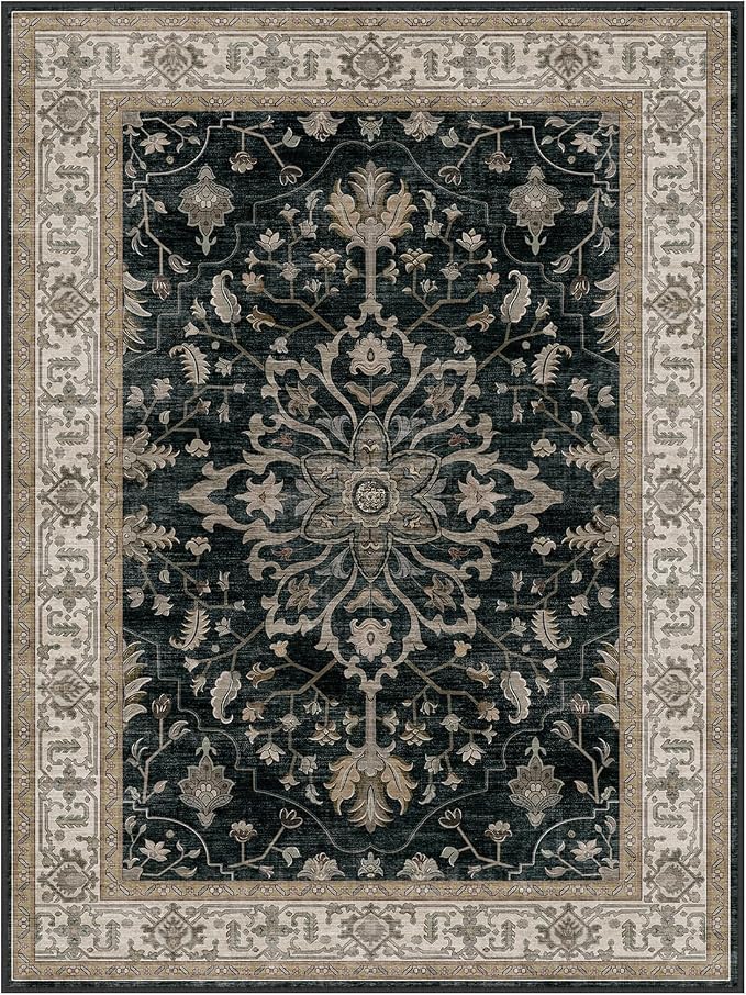 RELEANY Area Rugs Runner 2'6"x8' Washable Non-Slip, Floral Vintage Distress - Image 8