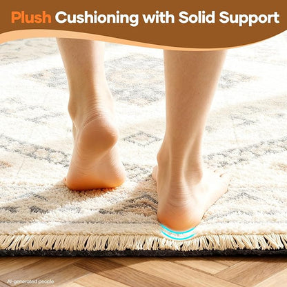 Veken Non Slip Cushioned Rug Pad Gripper 4 x 6 Ft, Felt and Silicone Backing - Image 6
