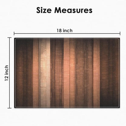 Emvency Farmhouse Placemats Set of 6, Striped Rustic Farmhouse Brown Abstract - Image 3
