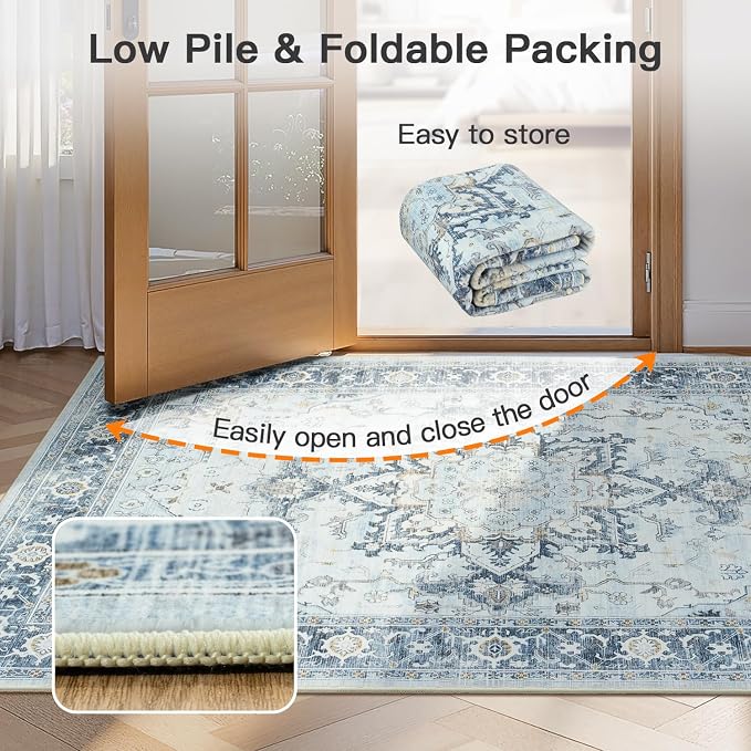 Lofus 6x9 Area Rugs for Living Room, Machine Washable Non-Slip Area Rug - Image 9