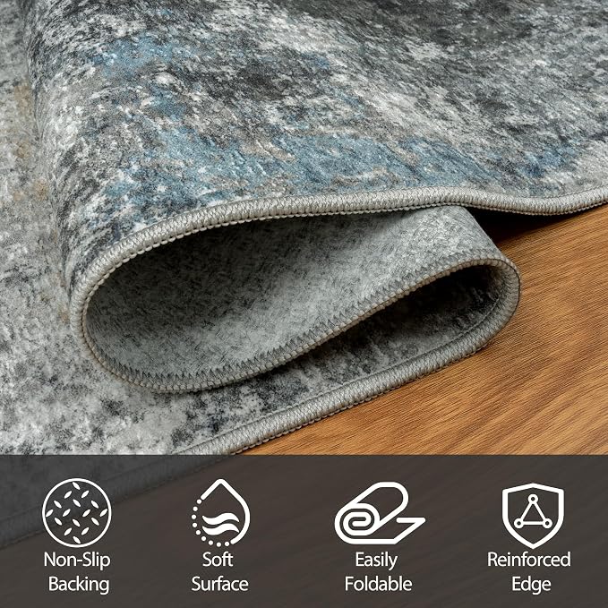 4x6 Area Rugs for Living Room Rug Washable: Abstract Rug for Dining Room - Image 4