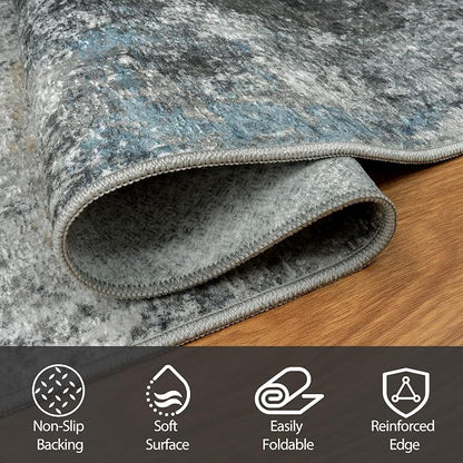 4x6 Area Rugs for Living Room Rug Washable: Abstract Rug for Dining Room - Image 4