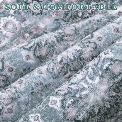 SERISSA Area Rug 4x6 Boho Rugs for Bedroom, Washable Non-Slip Living Room Rugs - Image 4
