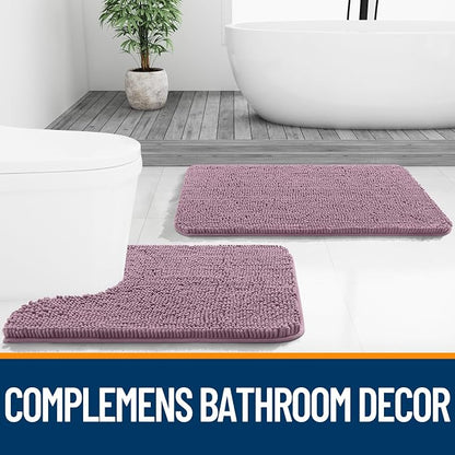 OLANLY Bathroom Runner Rugs 47x20, Soft Absorbent Chenille Bath Rugs, Rubber - Image 7