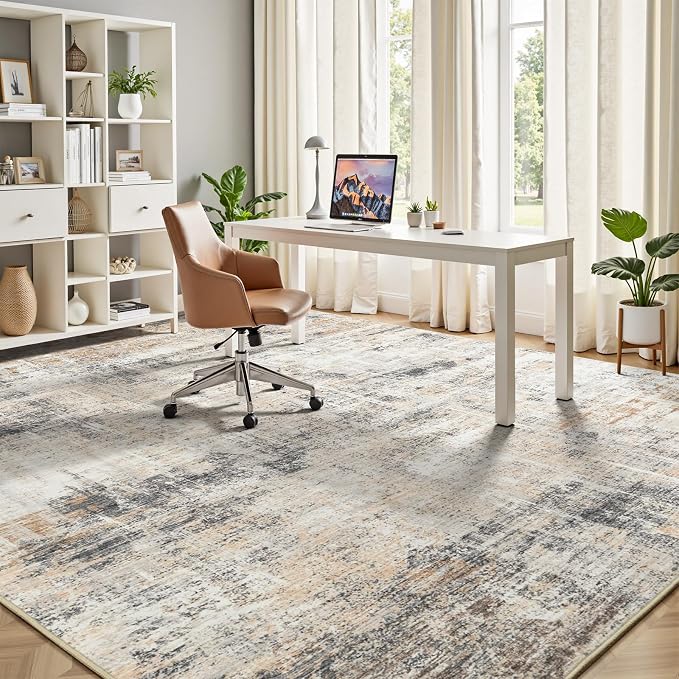 Lofus 10x14 Area Rug for Living Room, Neutral Modern Washable Carpet for - Image 7